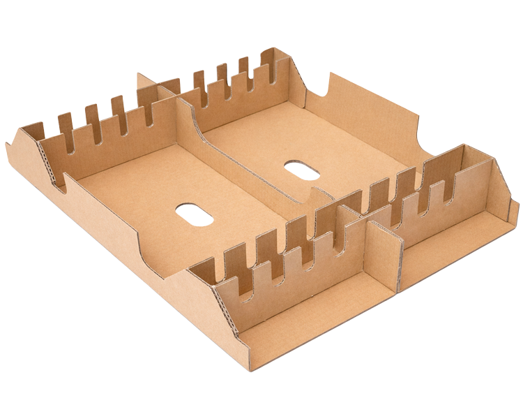 Tray corrugated berpartisi